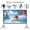 thumbnail image 4 of 100" Projector Screen with Stand, Foldable Portable Movie Screen, 16:9 HD 4K Wrinkle-Free Indoor Outdoor Projector screens for Backyard Home Theater, 4 of 9