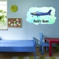 thumbnail image 1 of Personalized Watercolor Decal Living Room Wall Decal for Family Blue Airplane With Propeller Art Design Cute Custom Name Decal - Size: 10 In x 6 In, 1 of 5