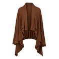 thumbnail image 2 of StylesILove Trendy Lightweight Knitted Ruffled Wrap (Chocolate), 2 of 4