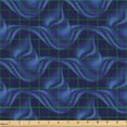 thumbnail image 2 of Ambesonne Royal Blue Fabric by the Yard Upholstery, Flora Waves Ornament, 3 Yards, Indigo and Dark Lavender, 2 of 5