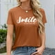 thumbnail image 5 of Camiseta informal de manga corta con cuello en V y estampado para mujer - Poliéster y spandex, transpirable, diseño floral - Top de moda para verano/otoño, 5 of 6
