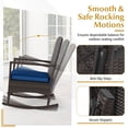 thumbnail image 6 of Costway 3 Piece Patio Rocking Bistro Set, 2 Rattan Armchairs with 2-Tier Side Table Mix Brown + Navy, 6 of 11