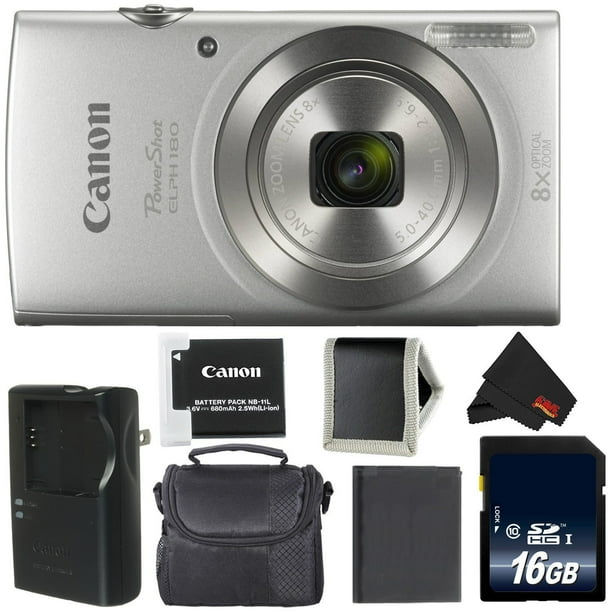 Canon PowerShot ELPH 180 Digital Camera (Silver) 1093C001 (Refurbished