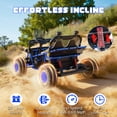thumbnail image 2 of 36V Electric Ride On Car for Big Kids, 2 Seater 36V Powered Electric Ride on Toy with Rear Wheel Spring Suspension, Bluetooth, Music, Max 8.7 MPH, Kids Electric Vehicle for Boys Girls Ages 6+, Blue, 2 of 8