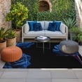 thumbnail image 2 of Blue Rose Outdoor Rug for Patio/Deck/Porch, Non-Slip Large Area Rug 4 x 6 Ft, Vintage Abstract Garden Flower Floral Black Indoor Outdoor Rugs Washable Area Rugs, Reversible Camping Rug Carpet Runner, 2 of 8