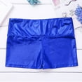 thumbnail image 5 of Yruioon Kids Girls High Waist Metallic Dance Shorts Gymnastics Workout Bottoms Swimwear Activewear Royal Blue 14, 5 of 7
