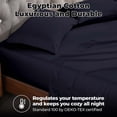 thumbnail image 3 of Superior Egyptian Cotton 300 Thread Count Deep Pocket Sheet Set, Twin, Navy Blue, 3 of 5