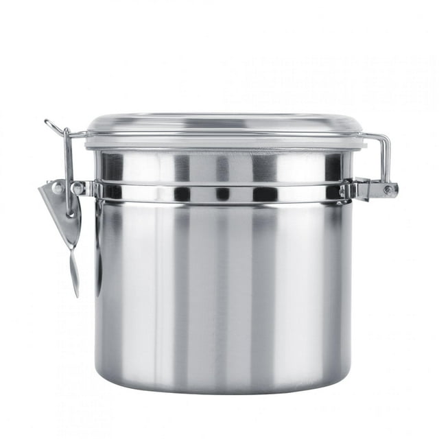ZPSHYD Récipient à café, Pot de Stockage scellé sous Vide de récipient à café d'acier Inoxydable pour Le Grain de thé de Sucre pour la Cuisine à la Maison(M)