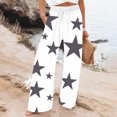 thumbnail image 2 of Cmfcve Women's Novelty Pants Star Printed Stretchy Elastic Waisted Straight Leg Pants Plus Size Loungewear Sweatpants with Pocket, 2 of 5