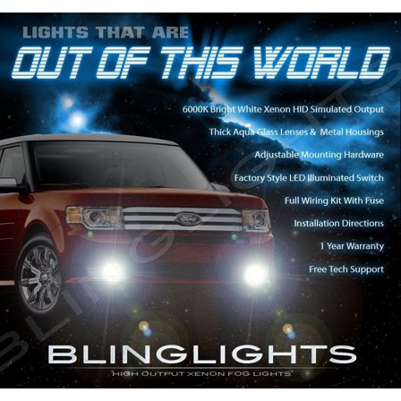 For 2009 2010 2011 2012 Ford Flex Xenon Fog Lamps Driving Lights Kit