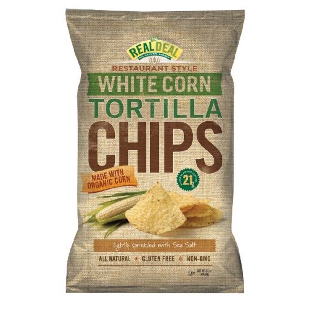 Real Deal All Natural Snacks, White Corn Chip, 24 Oz