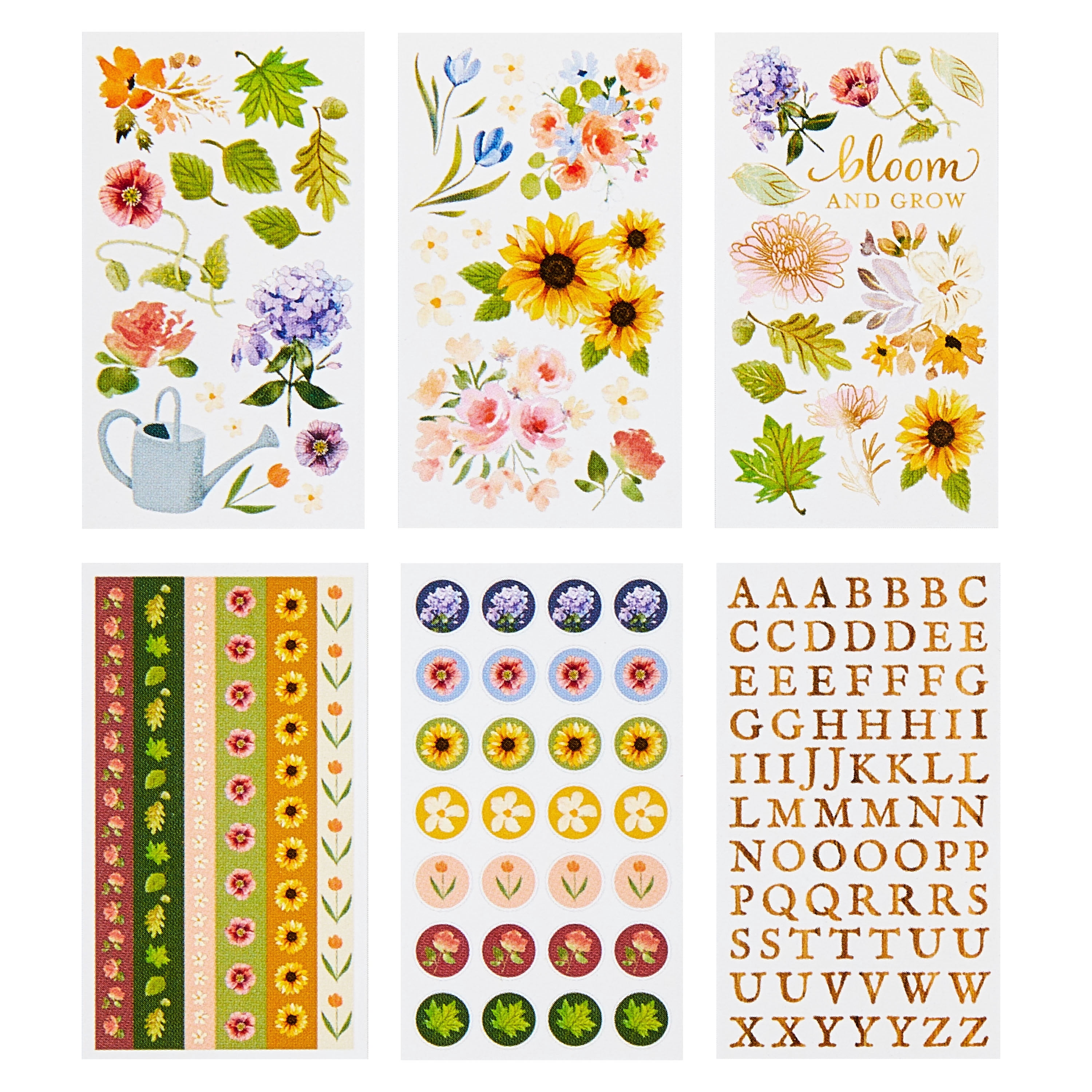 Hello Hobby Flower Sticker Book, Traditional Flower Stickers, 298 Pack