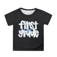 thumbnail image 4 of T-shirt à Manches Courtes pour Préadolescentes, Haut Décontracté à Imprimé de Dessins Animés, Col Ras du Cou pour l'École, Vêtements pour Enfants, Noir, Taille 10-11T, 4 of 4
