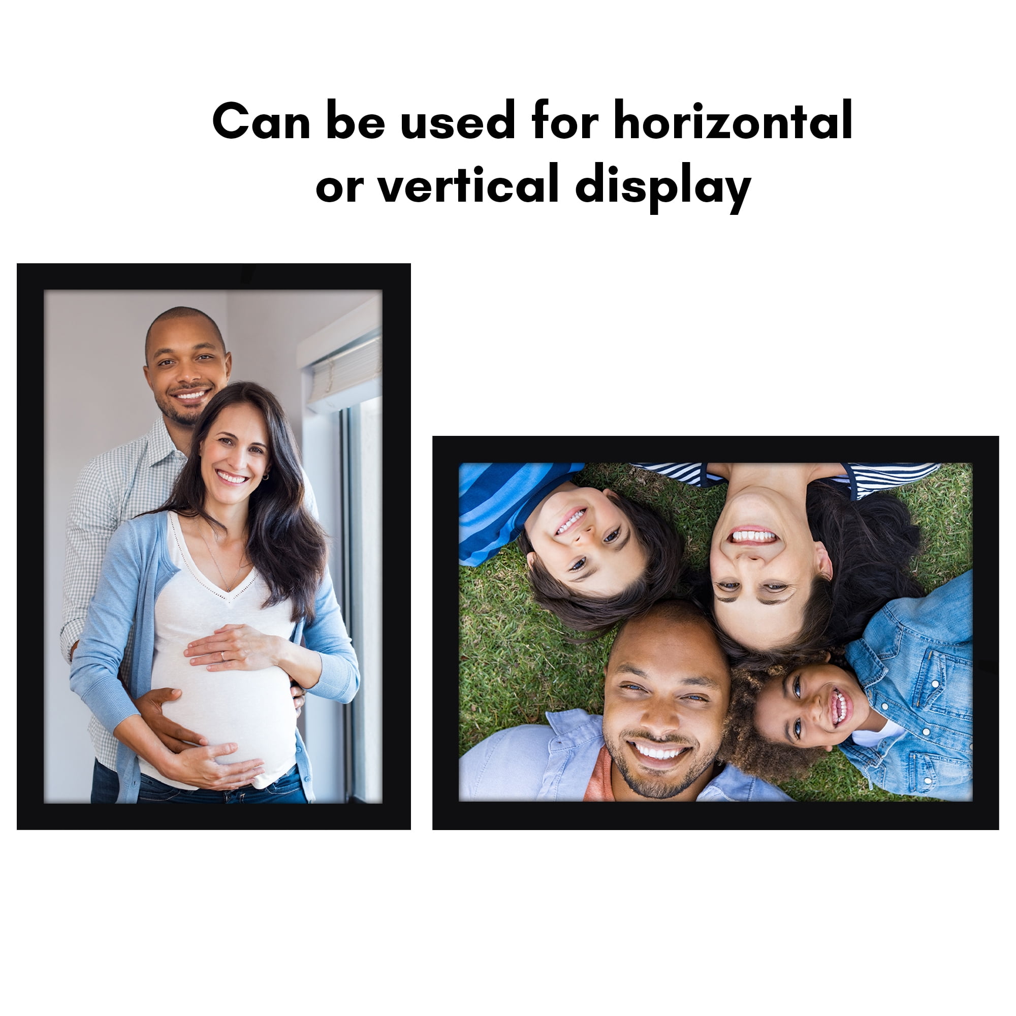 Americanflat 12" x 18" Picture Frame - Composite Wood and Plexiglass Cover - Black