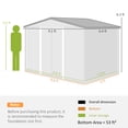 thumbnail image 3 of 9' x 6' Outdoor Storage Shed, Garden Tool Metal Shed with Foundation Kit, Double Lockable Door, Air Vents and Sloping Roof, for Backyard, Patio, Lawn, Dark Gray, 3 of 7