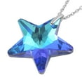 thumbnail image 4 of Blue Glass Mix Stainless Steel 925 Sterling Silver Rhodium Plated Star Pendant Necklace for Women Jewelry Size 20" Birthday Christmas Gifts for Women, 4 of 8