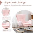 thumbnail image 4 of Ucloveria Small Rocking Accent Chair, Uplostered Glider Rocker Armchair for Baby Nursery, Comfy Side Chair for Living Room, Bedroom (Pink), 4 of 8