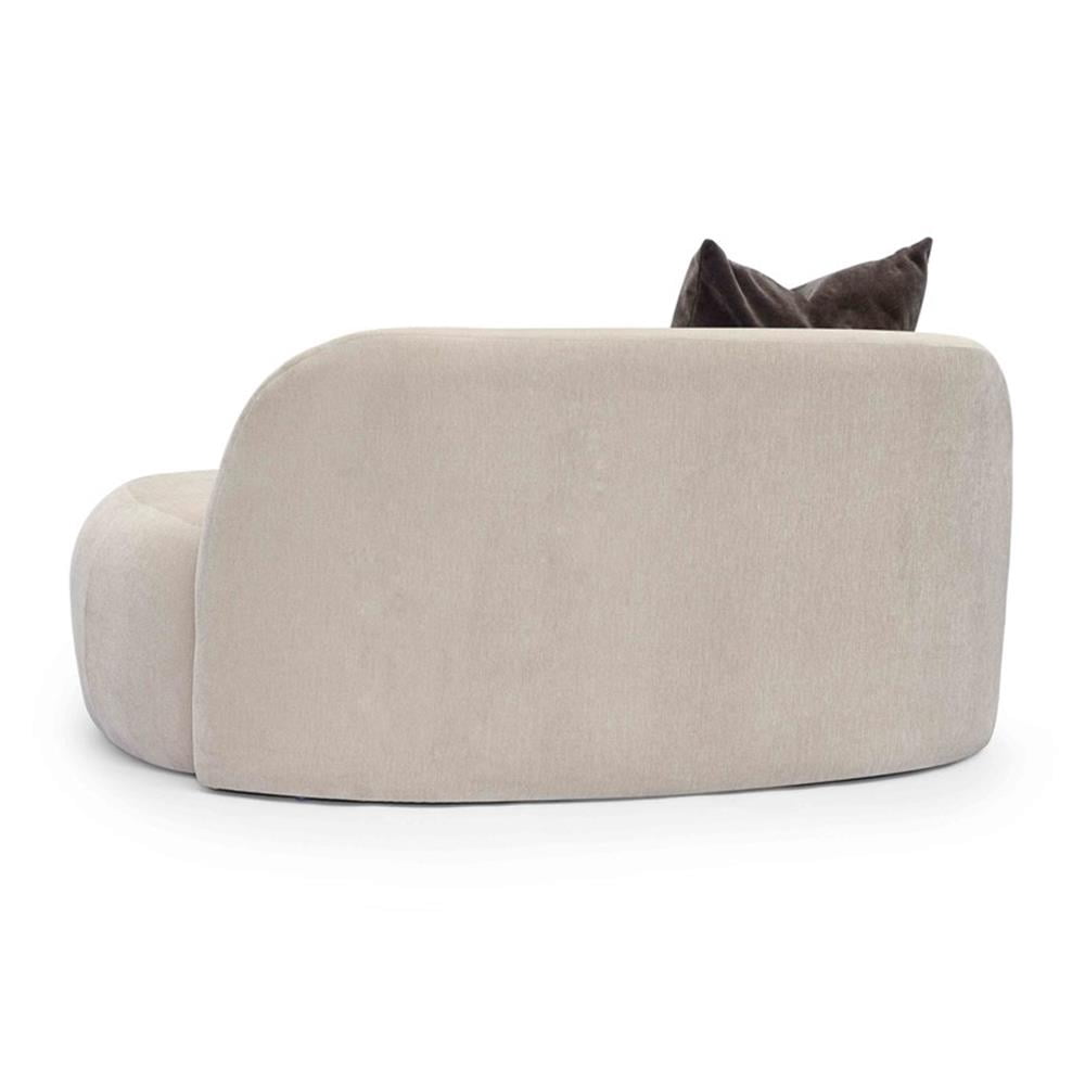 Pemberly Row Contemporary Accent Taupe Upcycled Chenille Loveseat