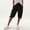 Black women plus size cargo capri pants a1, variant on Women Plus Size Cargo Capri Pants Elastic Waist Flowy Casual Loose Fit Cropped Shorts Solid Basic Vacation Beach Hiking Trousers with Pockets Summer Clothes, Blue 2XL