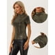 thumbnail image 2 of Camiseta con Lentejuelas Allegra K Blusa de Fiesta Brillante de Manga Corta Cuello Alto Oro M, 2 of 5