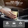thumbnail image 5 of 18oz Travel Coffee Mug, 316 Stainless Steel Vacuum Insulated Tumbler with 2-in-1 Straw Lid & Strap, Color Gradient Print, 5 of 6
