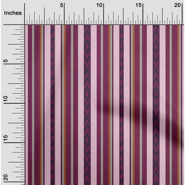 oneOone Polyester Lycra Fabric Stripe Ikat Print Fabric BTY 56 Inch Wide