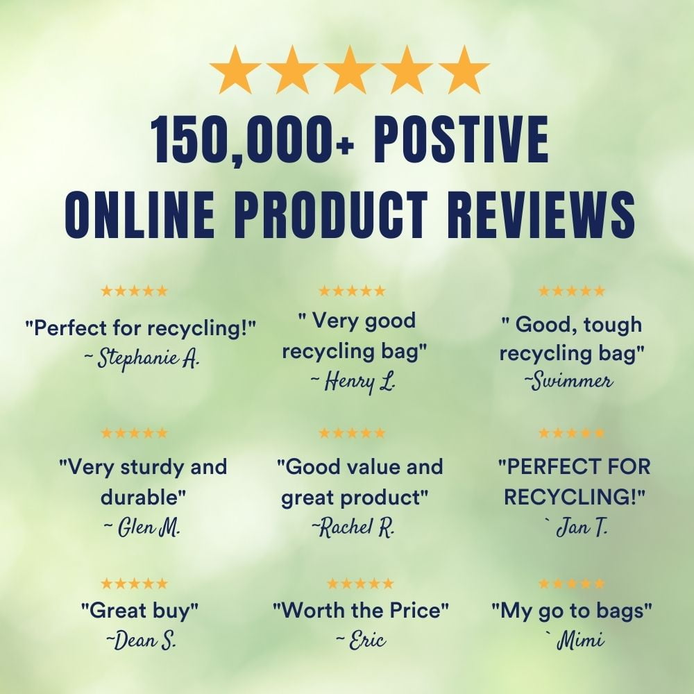 Plasticplace 30-40 Gallon Recycling Trash Bags │ 1.2 Mil│ Blue Garbage Bag Liners │ 33” x 46” (100 Count)