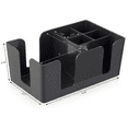 thumbnail image 4 of Bar Caddy with 6 Compartments,Barware Caddy, Bar Caddy Napkin Dispenser,Straw Organizer  for Holding Restaurant Beverage Supplies,Cocktail Napkins & Accessories by Cocktailor,Black, 4 of 8
