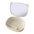 thumbnail image 3 of Caja de almacenamiento de joyas con espejo, organizador de gran capacidad para collares, dormitorio Blanco Yuyangstore Organizador de joyas, 3 of 7