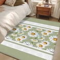 thumbnail image 4 of Sage Green Daisy Area Rug 4x6 FT, Non Slip Kids Room Carpet, Farmhouse Floral Green Striped Washable Soft Floor Carpet Non-Shedding Throw Rug for Dorm Kitchen Study Room Home Office Bedside, 4 of 9