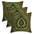thumbnail image 5 of The HomeCentric Decorative Thow Pillow Covers Dark Green & Mustard Pack of 2, 22"x22" (55x55 cm) Jacquard Damask, Woven & Tapestry Cushion Covers For Couch, Damask Modern Style - Timeless Tapastries, 5 of 5