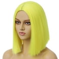 thumbnail image 1 of RightOn Yellow Wig Short Straight Bob Wig Yellow Wig for Women Middle Part Synthetic Cosplay Wigs Daily Party Use, 1 of 4