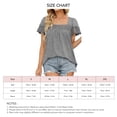 thumbnail image 6 of Light Gray XXL, Lace-Trimmed Short Sleeves, Pure Color Top Women's Loose Casual T-Shirt, 6 of 6