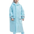 thumbnail image 4 of Gelikeya Kids Boys Girls Rain Jacket Size 6-16Y Lightweight Waterproof Raincoat Hooded Lined Long Windbreaker with Pockets (Blue, 6-8 Years), 4 of 4