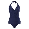 thumbnail image 1 of Aayomet Swimsuit for Women 2024 Tummy Control Bathing Suit Monokini,Navy 3XL, 1 of 3