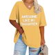 thumbnail image 1 of Fiudx Ofertas Relámpago Camiseta Deportiva de Verano de Gran Tamaño con Cuello En V y Manga Corta para Mujer, 1 of 4