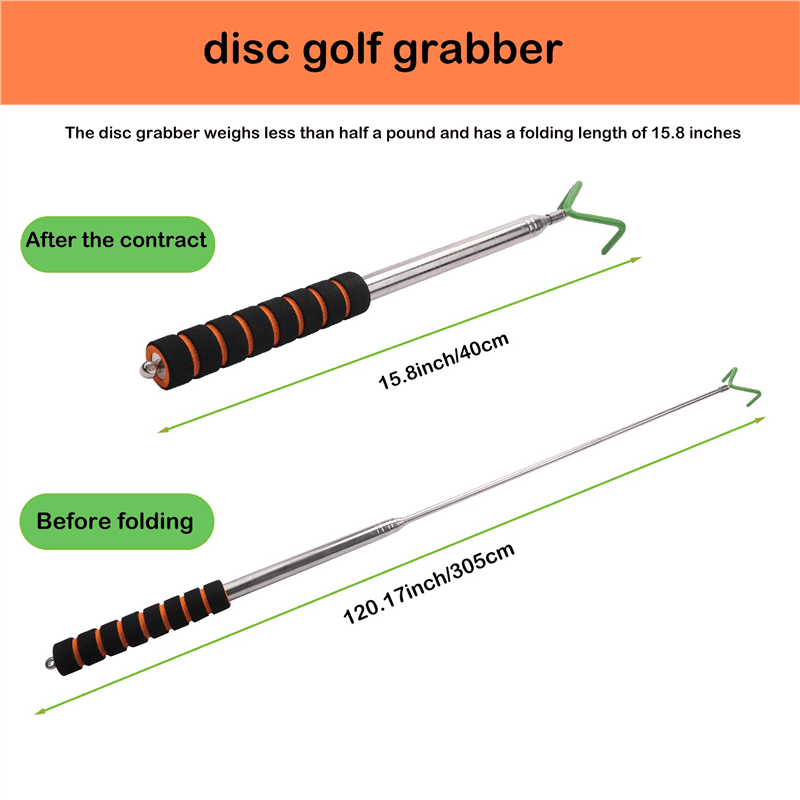 Geieold Disc Golf Retriever Telescoping Disc Golf Grabber Durable
