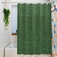 thumbnail image 3 of Shower Curtains for Bathroom-72"x72",Farm Dark Green Burlap Linen Waterproof Bath Curtain Grommet Shower Curtain Set with Hooks, 3 of 9