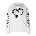thumbnail image 4 of Qulqfy Womens Heart Tops Casual White Graphic Hooded Waffle Knit Shirts Fall Spring Long Sleeve Shirts Womens Going Out Tops XL, 4 of 4