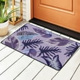 thumbnail image 2 of YFYANG 36"x24" Non-Slip Flannel Carpet Doormat, Living Room Bedroom Office Decorative Area Rugs, Indoor Purple Leaf Texture Floor Mats, 2 of 7