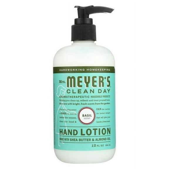 Mrs. Meyer's Clean Day Hand Lotion, Basil Scent, 12 Ounce Bottle