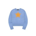 thumbnail image 4 of KOMOO Women See Through Sweater Oversized Star Print One Shoulde Crochet Knit Pullover Loose Ribbed Blouse Tops, 4 of 4