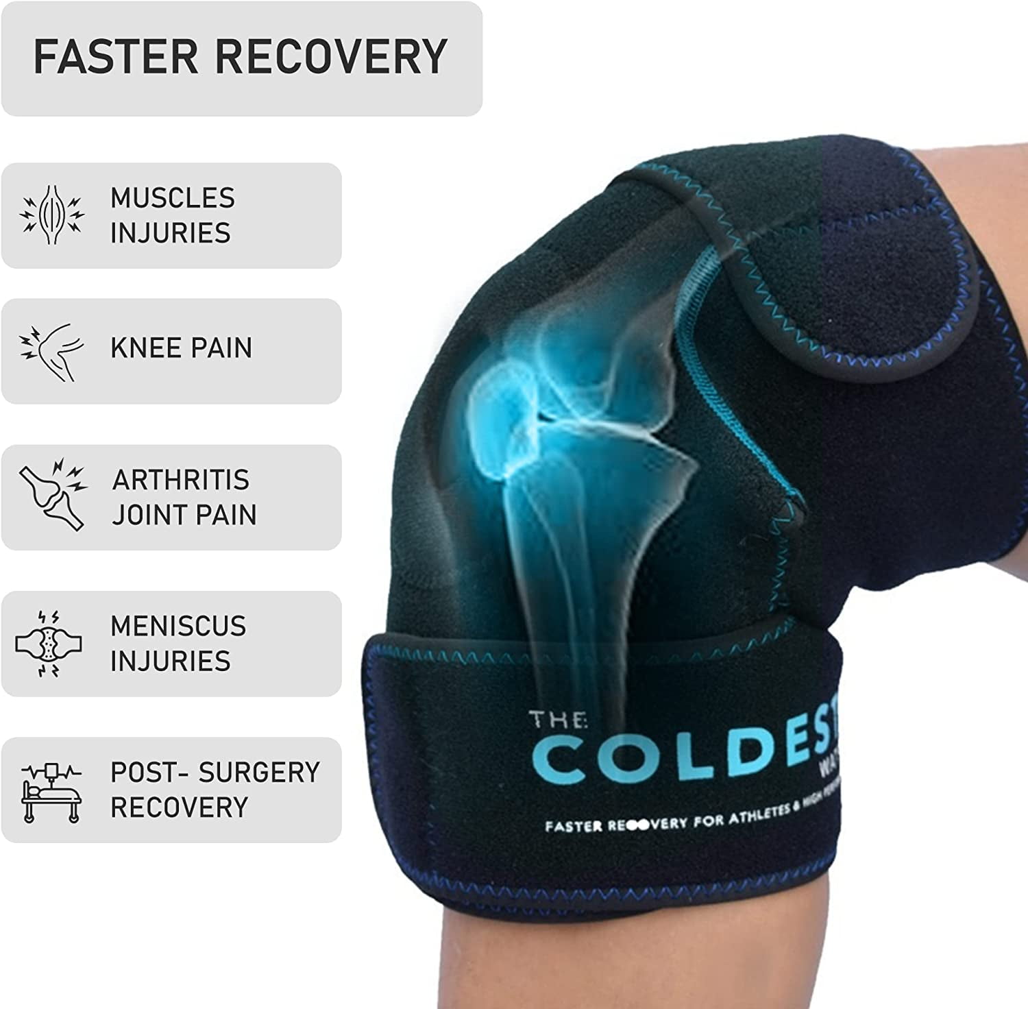 The Coldest Water Cold Knee Ice Pack Wrap, Flexible & Reusable Cold Pack