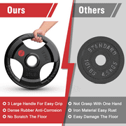 GIKPAL 90lbs Weight Plates 2 Inch Rubber Coated Olympic Weight Plate for Strength Training & Weightlifting in Home Gym, Solid Cast Iron Bumper Plates for Barbell