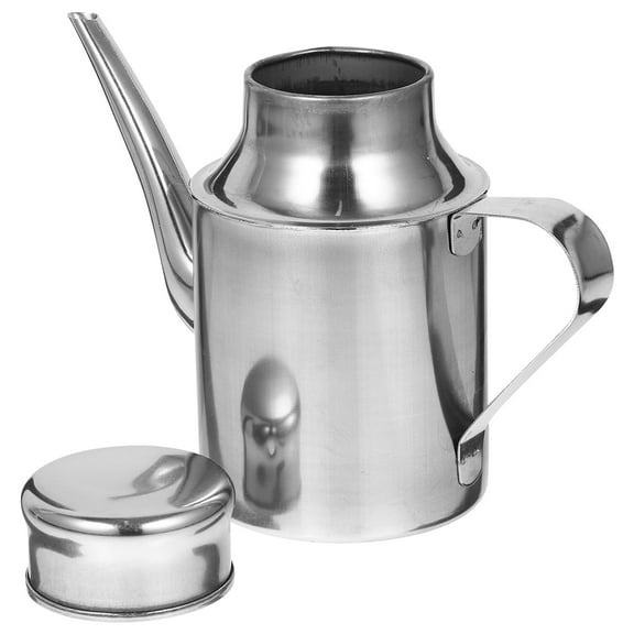 STRANDCHIC Stainless Steel Kitchen Oil Vinegar Dispensing Bottle Silver Cylindrical Storage Container