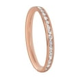 thumbnail image 4 of Precious Stars 14K Rose Gold Channel-set Round-cut Cubic Zirconia Thin Eternity Band, 4 of 6
