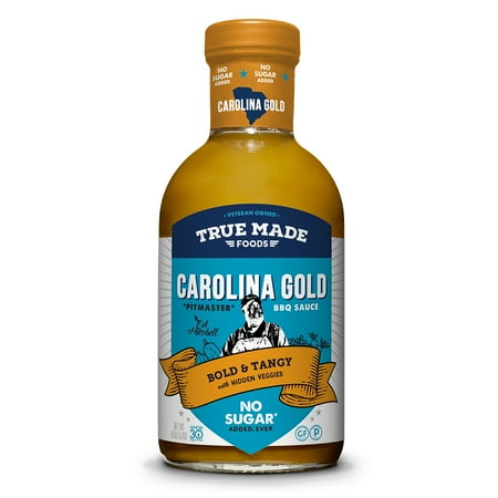 True Made Foods Barbecue Sauce Carolina Gold Style No Sugar, 18 oz