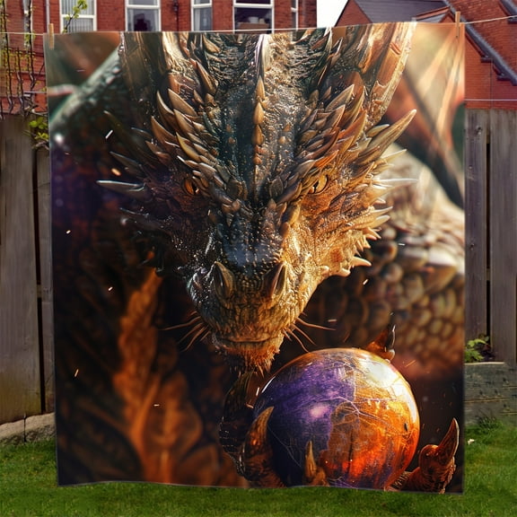 Cozy Dragon-Themed Flannel Throw Blanket - Perfect Gift for Son, Soft & Warm for Couch, Bed, Office, and Travel
