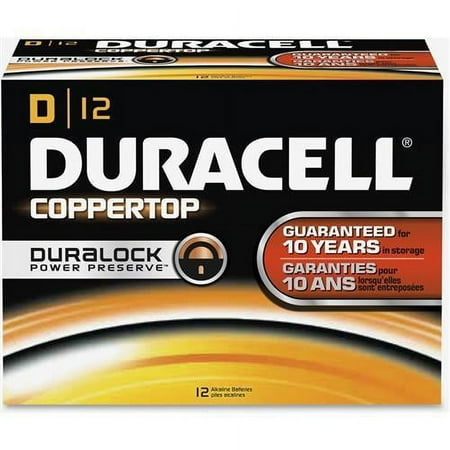 01301 Duracell CopperTop D Batteries - D - 12 / Box
