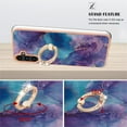 thumbnail image 3 of SaniMore for Samsung Galaxy A25 Case, Marble Pattern 3 in 1 Heavy Duty Shockproof Full Body Hard PC+IMD Bumper Drop Protective Women Girls Cover Rotating Ring Bracket Stand for Galaxy A25, Purple, 3 of 10